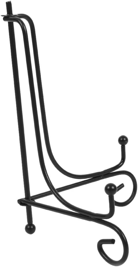 Tbest Large Plate Display Stand 6 Inches Black Iron Easel