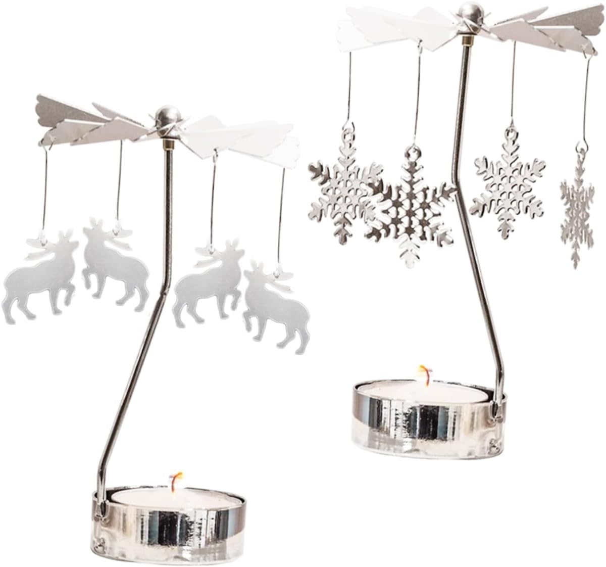 Rotating Candlestick with Snowflake Windmill Design
