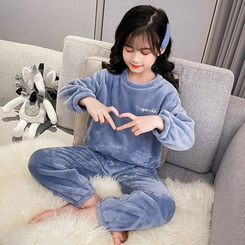 Boys Girls Flannel Winter Clothes Set with Fuzzy Sweatpants