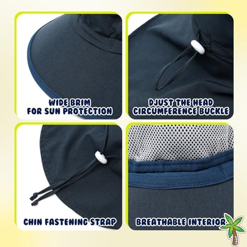 Duoyeree Toddler Sun Hat UPF 50 Wide Brim