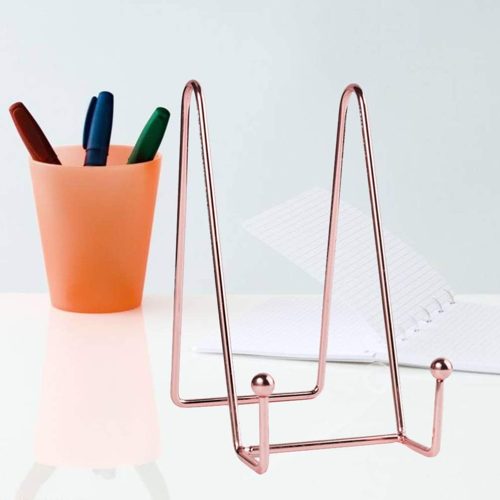 STOBOK Rose Gold Iron Photo Display Stand 1