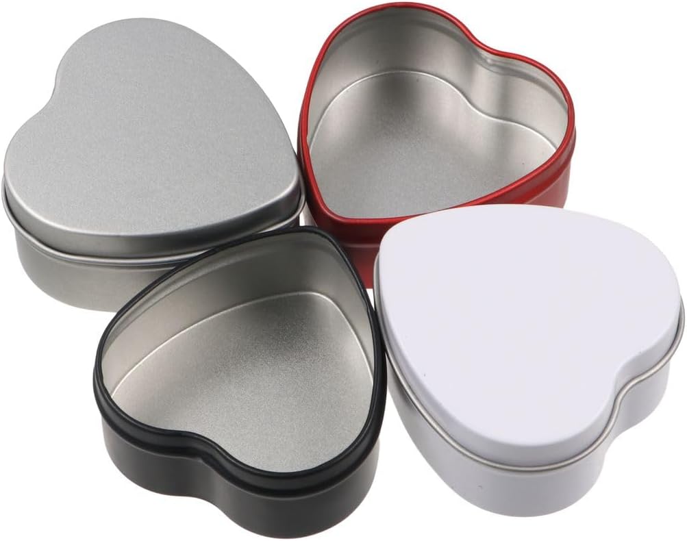 Heart Shaped Metal Tin Boxes with Sealed Lids
