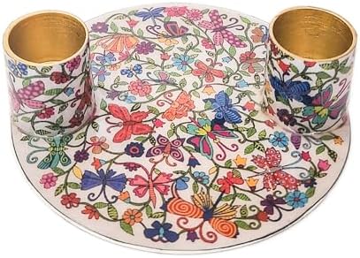 Yair Emanuel 4 Inch Flat Plate Shabbat Candle Holder