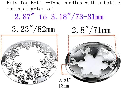 Silver Snowflake Jar Candle Topper with 28 Diameter