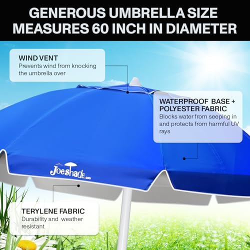 Portable UV Sun Shade Umbrella with Tripod Stand Blue