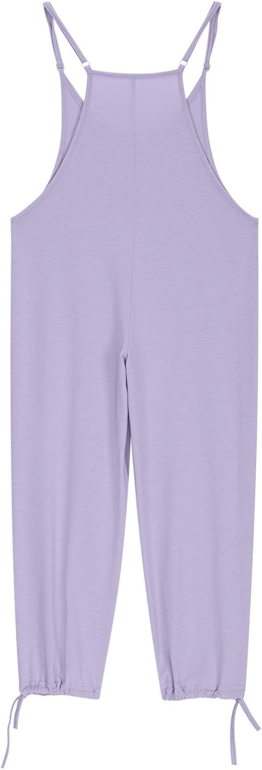 Girls Casual Jumpsuit with Spaghetti Straps and Pockets