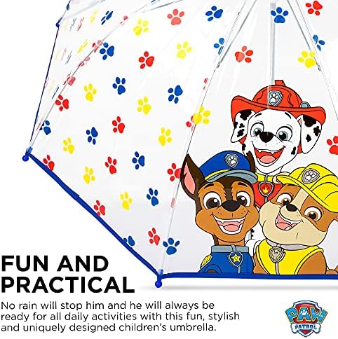 Clear Umbrella for Boys with Paw Patrol Design