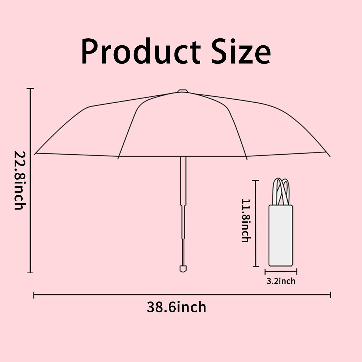 PARTY BUZZ Automatic Windproof Travel Umbrella for Women