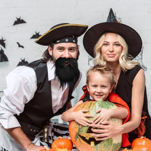 ikasus Orange Fake Beard Mustache Costume for Kids and Men