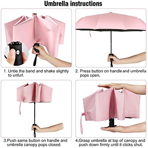 Shinok Compact Folding Sun Umbrella Lightweight Auto Open Close for Women 1