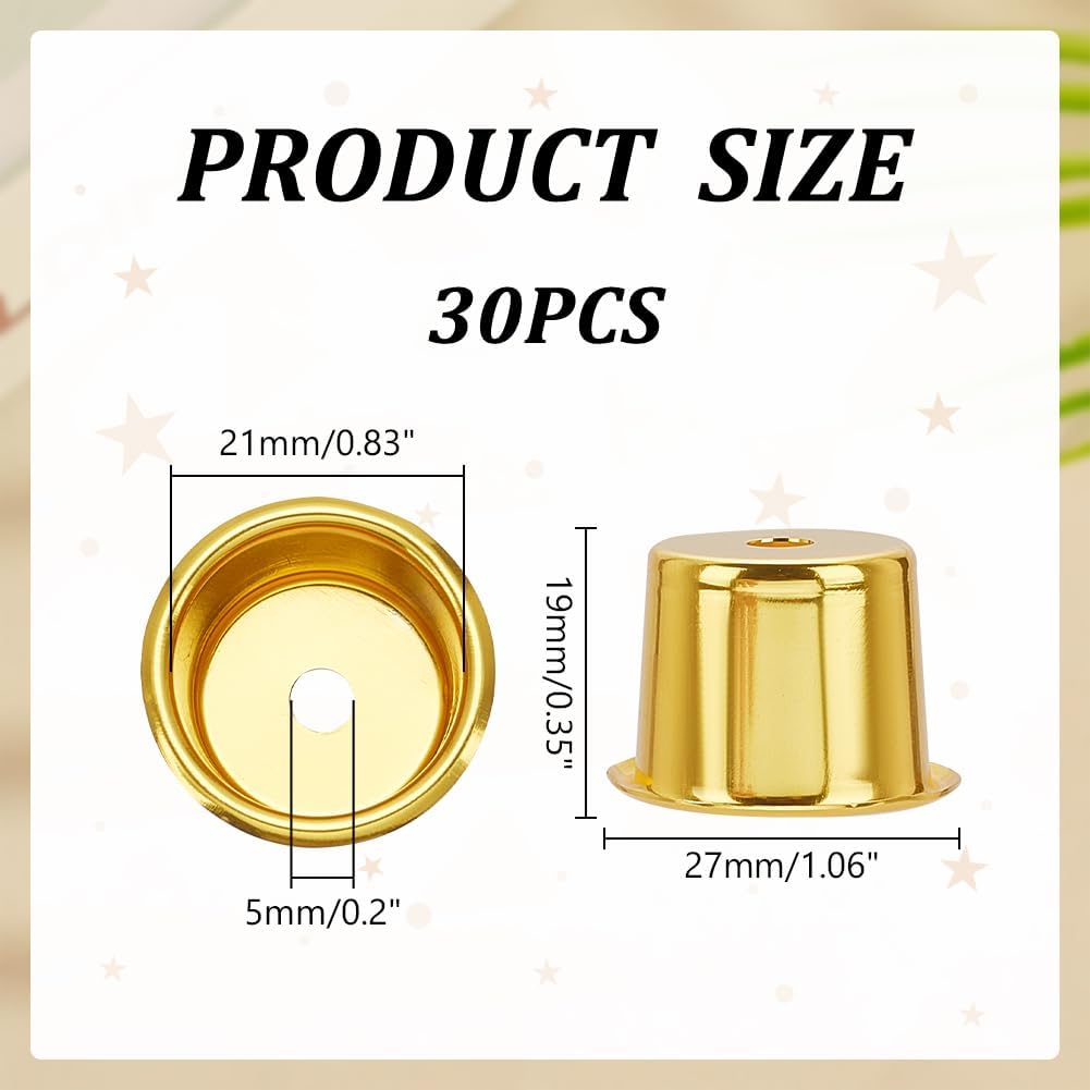 PH PandaHall 30pcs Gold Candle Holders Set