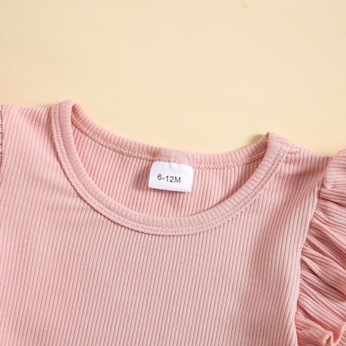 Toddler Girls 2PCS Summer Short Sleeve Solid Tops Shorts Outfit