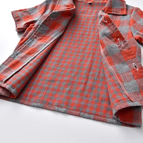 Plaid Girl Boy Short Pajama Set for Toddler Summer Sleepwear