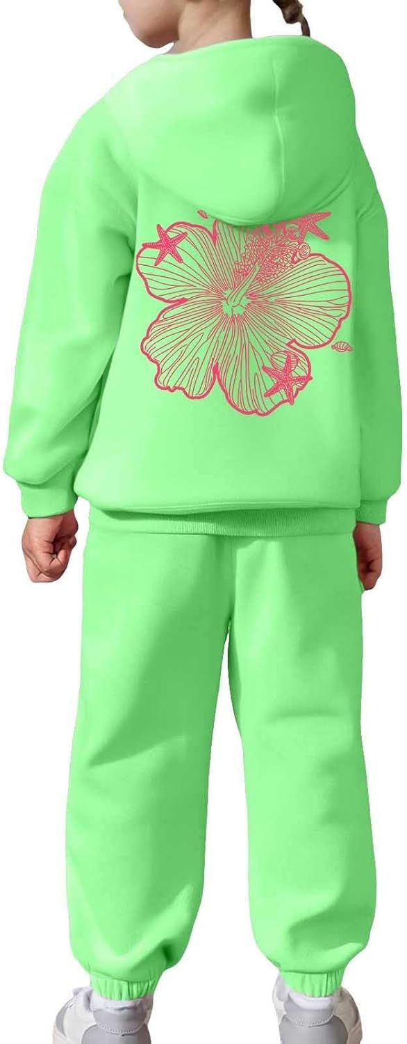Kids Boys Girls Trendy Flower Print Outfit Set