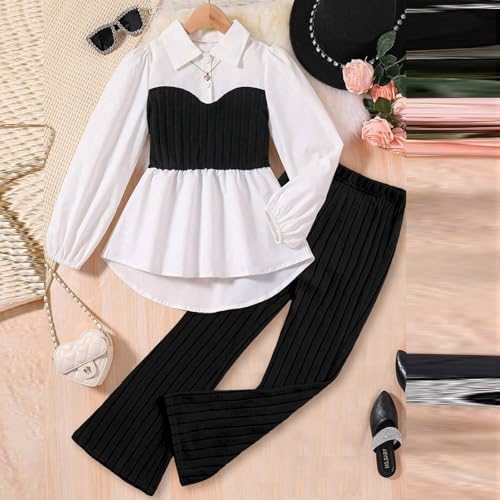 Baby Clothes Girl Denim Shirt and Wide Leg Pants Set