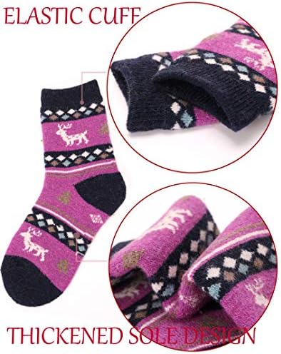 ProEtrade Thick Merino Wool Socks 6 Pack Kids Winter Hiking