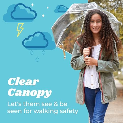 Totes Kids Clear Bubble Umbrella with Dome Canopy 38 Pink 1