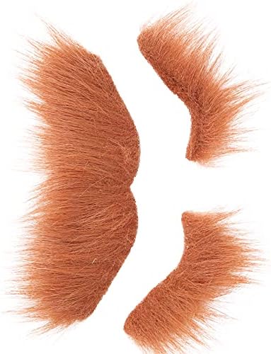 Wnvivi 3pcs Fake Beard Eyebrow Set - Self Adhesive Costume Facial Hair