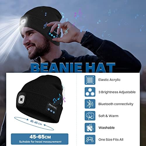 Bosttor Bluetooth Beanie Hat with LED Light