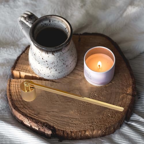 Golden Candle Snuffer with Long Handle and Swivel Bell 1