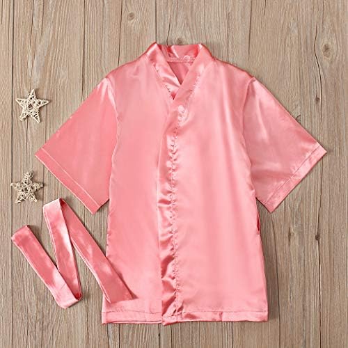 Soft Silky Satin Robes for Girls Kids Spa Wedding Pajamas Dress