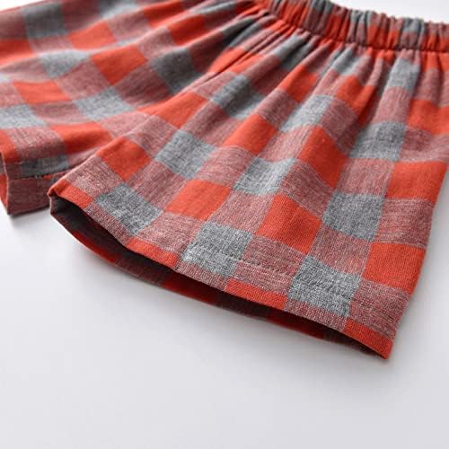 Plaid Girl Boy Short Pajama Set for Toddler Summer Sleepwear