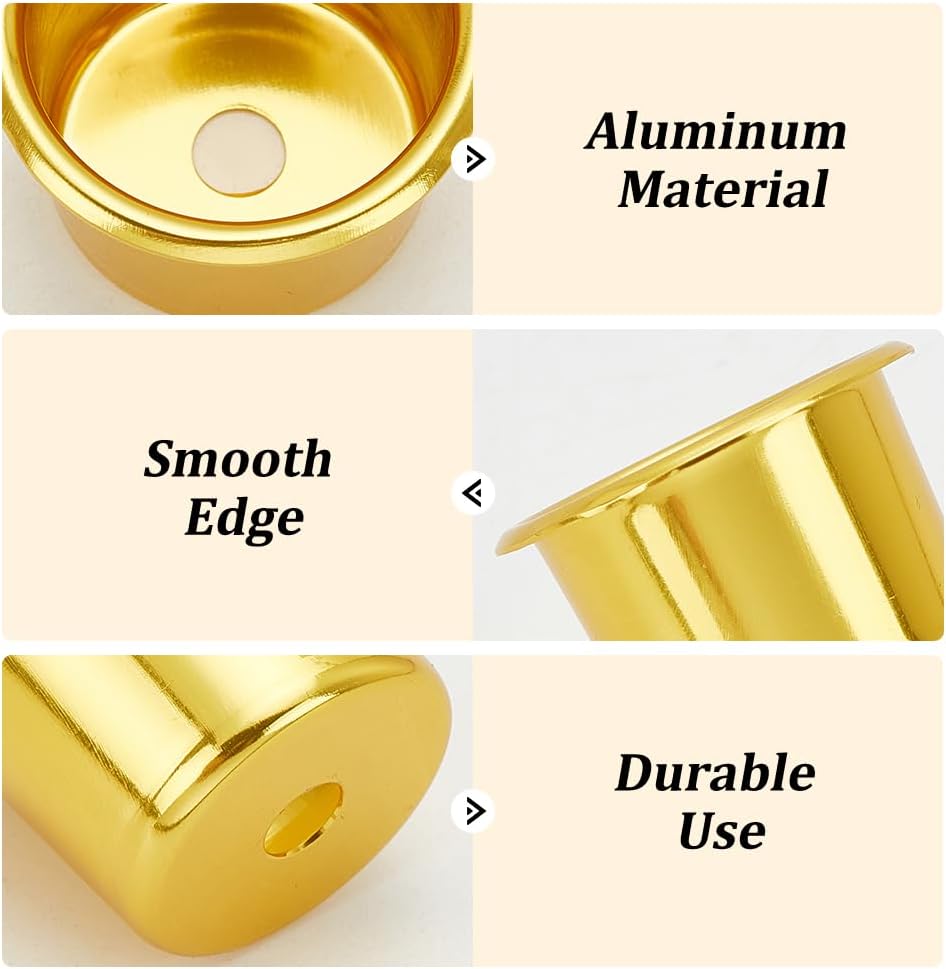 PH PandaHall 30pcs Gold Candle Holders Set
