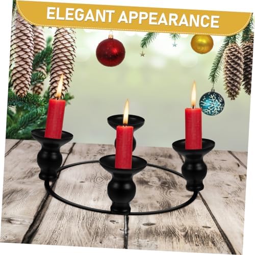 HOLIDYOYO Iron Black Candle Holder Ring