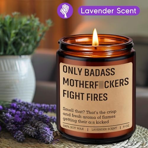 Fairys Gift Candle - Bold Firefighter Humor Lavender Scent