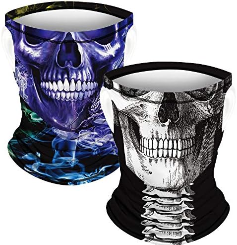Ainuno 2 Pack Funny Printed Kids Neck Gaiters for 3-12 Years