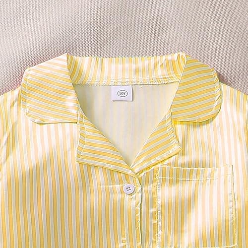 Little Boy Girl Satin Pajamas Set for 9-Year-Olds