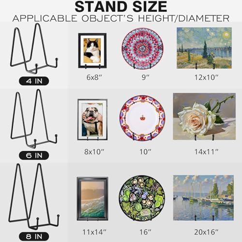 FENYUAN 3 Pack 4 Inch Plate Holders Metal Easels