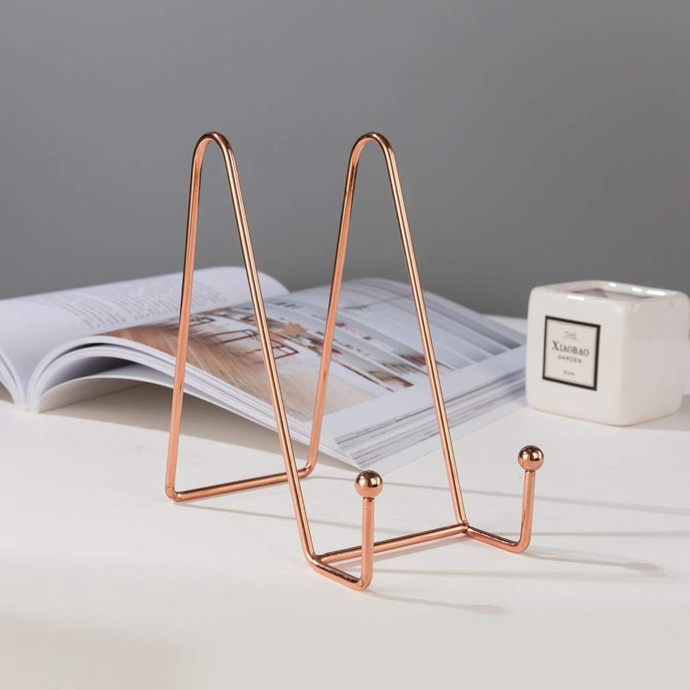 STOBOK Rose Gold Iron Photo Display Stand 1