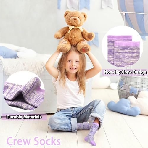 SPTRAMLE Girls Mid Calf Socks 6 Pairs Comfortable Durable