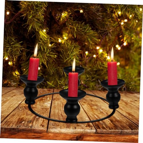 HOLIDYOYO Iron Black Candle Holder Ring