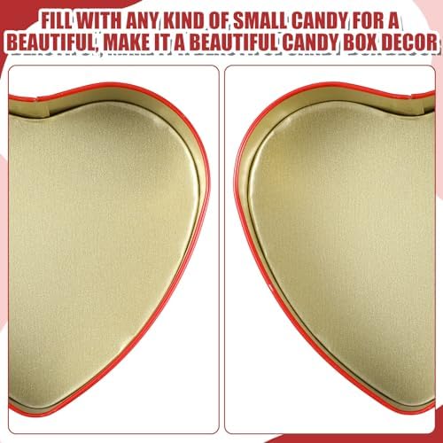 Blulu 36 Pcs Heart Shaped Metal Tins with Lids Red 1