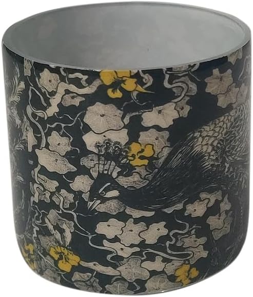 BIDK Home Small Peacock Votive Candle Holder - 3 Inch Green Gray