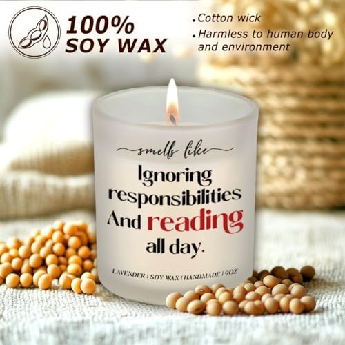 Book Lovers Candle 9Oz - Lavender Scented Gift
