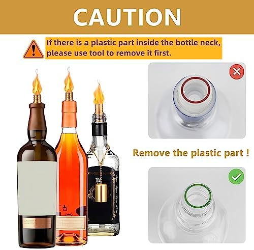 4Pack Wine Bottle Torch Kit with Brass Holders and Wicks