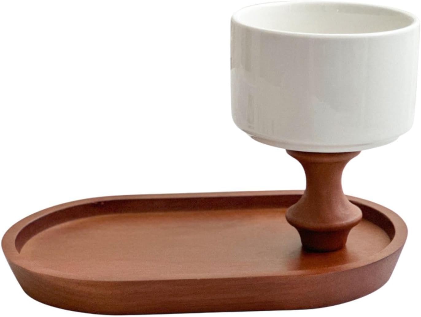 FytStycale 220ml Ceramic Candle Container with Wood Tray 1