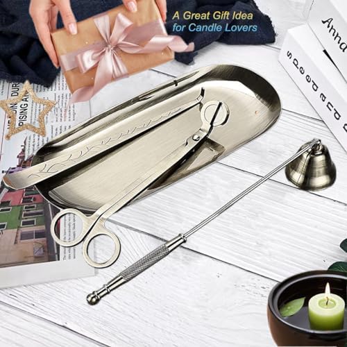VISIKOM 4 in 1 Candle Wick Trimmer Set with Tray