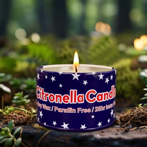 4 Pack 4 Oz 25 Hour Citronella Candles with National Flag Design