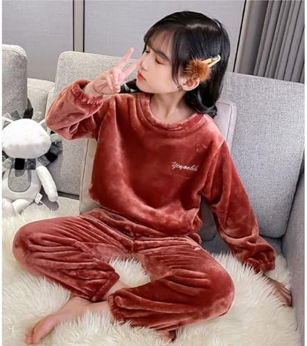 Winter Flannel Set for Toddlers Boy Girl Warm Sweatshirt Fuzzy Pants