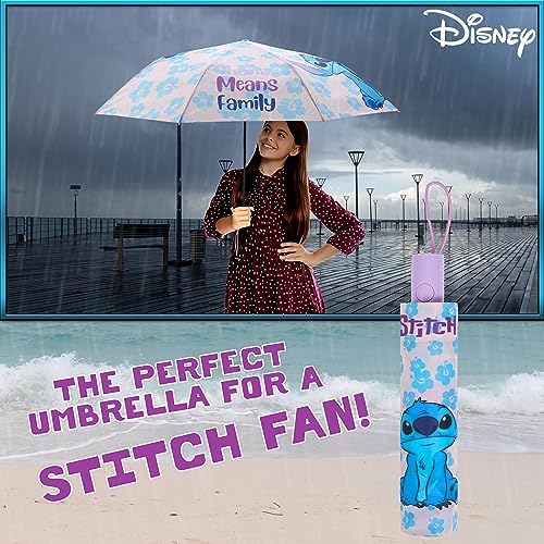 Disney Stitch Folding Umbrella - Lightweight Telescopic for Travel