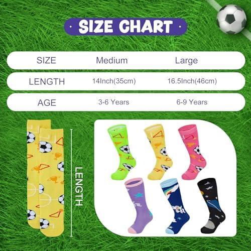 Zando Toddler Soccer Socks for Boys Girls 3-6 Years