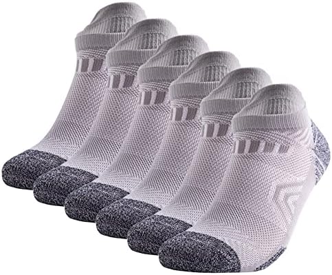 Mens Breathable Cushioned Ankle Socks with Moisture Wicking Cotton