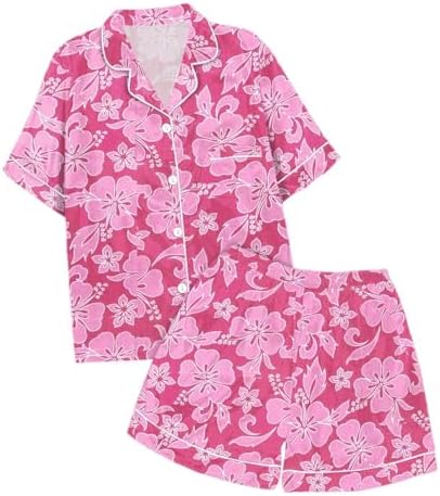 Kids Girls Summer Flower Print Pajamas Set