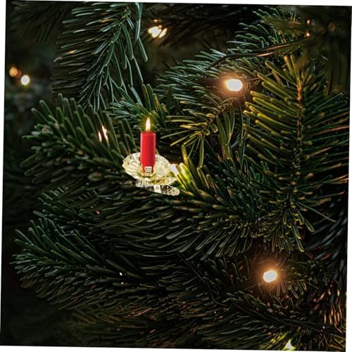 4 Sets Modern Style Clip-on Candle Holders for Christmas Tree