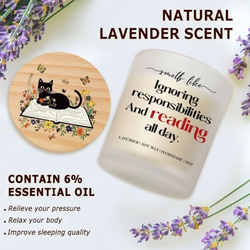Book Lovers Candle 9Oz - Lavender Scented Gift