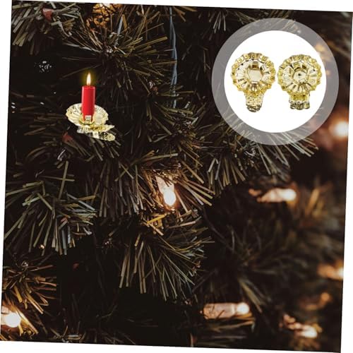 4 Sets Modern Style Clip-on Candle Holders for Christmas Tree